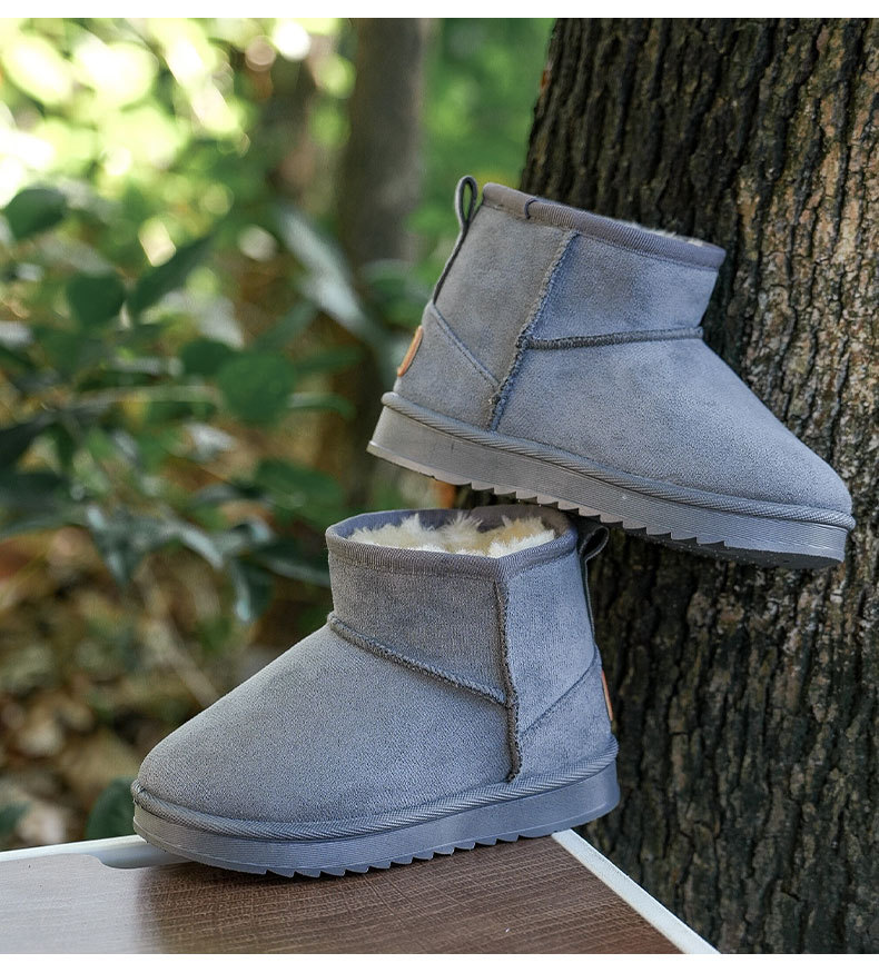 2025 Autumn Winter Versatile New Boys Girls Soft Sole Snow Boots Children Fashion Warm Cotton Shoes Simple Design Plush Lined Extra Thick Comfortable 