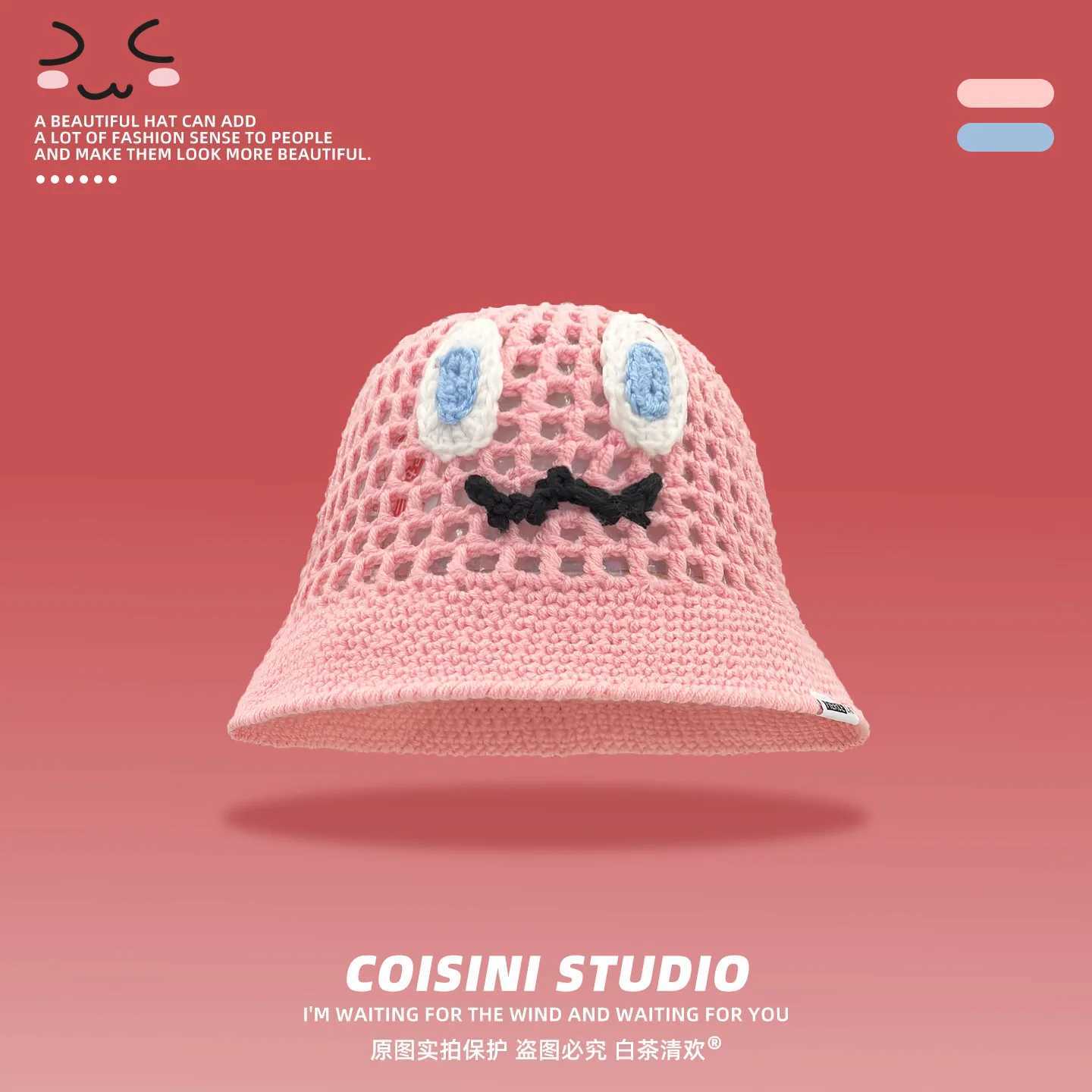 Cute Cherry Woolen Hat Hugger Toque Cap Stocking Head Watch Children Summer Women Girl crocheted Fisherman 8M68 Z251029