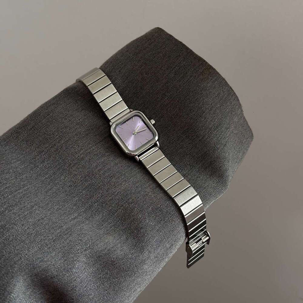 Designer Korean Style Niche Square Design Striped Light Luxury Watch Classic Minimalist Women's Wristwatch