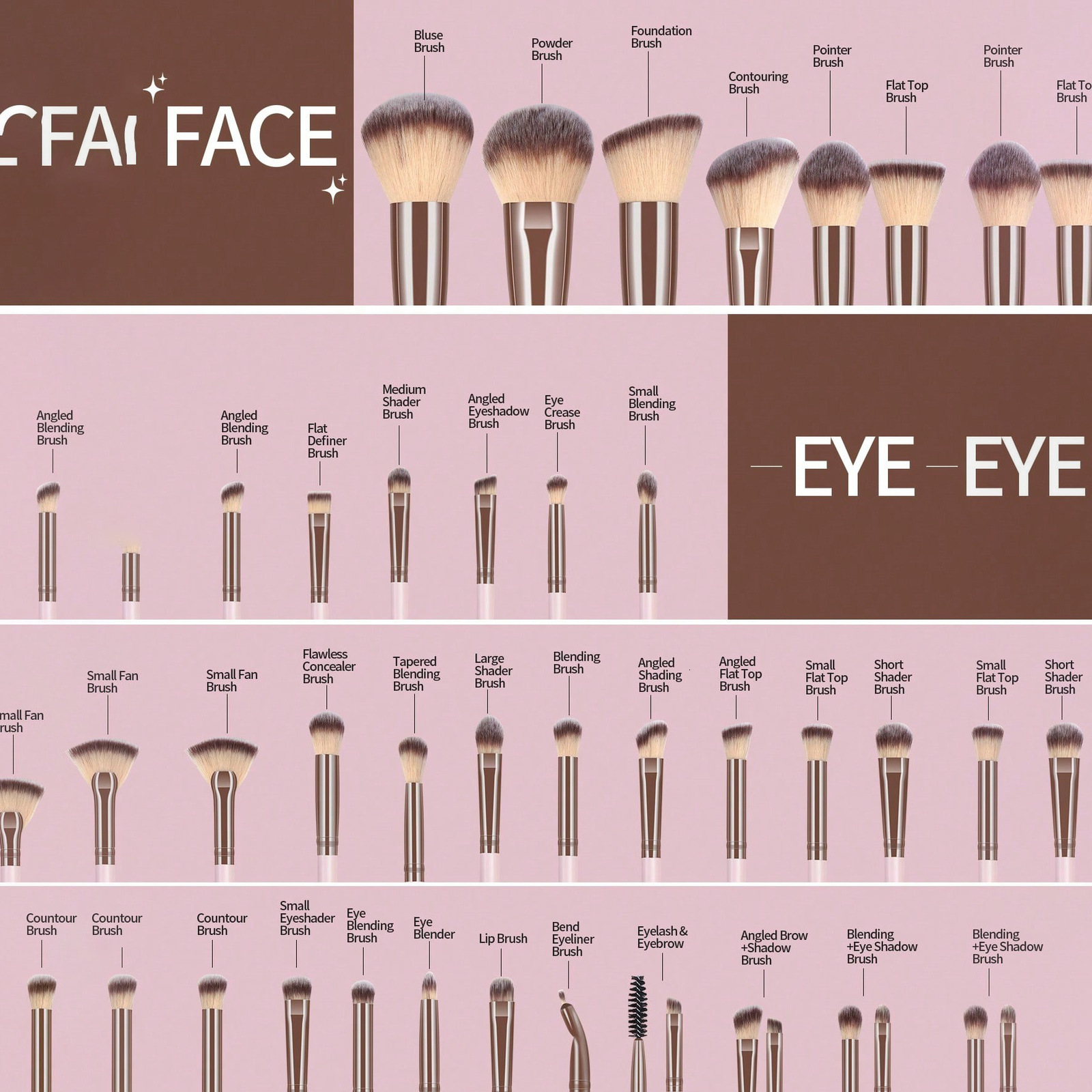 Maange 30 pcs professional makeup brush set basic concealer eye shadow powder blusher mixed brush bag beauty tool 240719