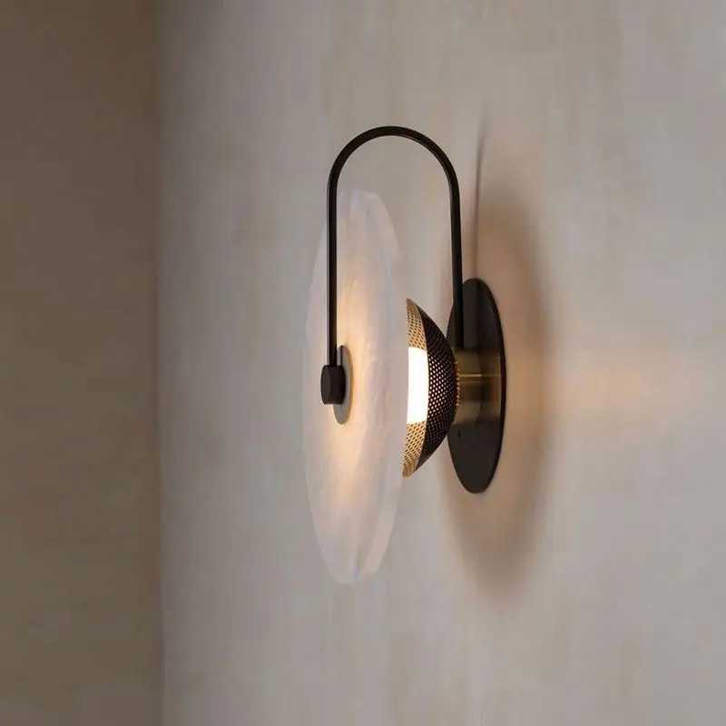 Bedroom bedside study decorative Circle Wall Light Indoor Corridor Living Room Hotel Background Modern Art stone led Wall Lamp C251124