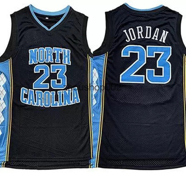 Stitched North Carolina Tarr Heels Basketball Jerseys 23 Michael UNC College Jersey Black White Blue shirt Men