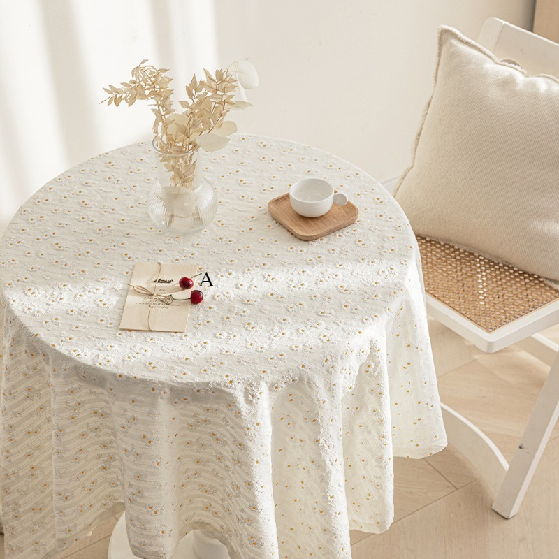 2025 Small Floral Pastoral Fabric Coffee Table Cloth Book Table Mat Bedroom Tablecloth RE4