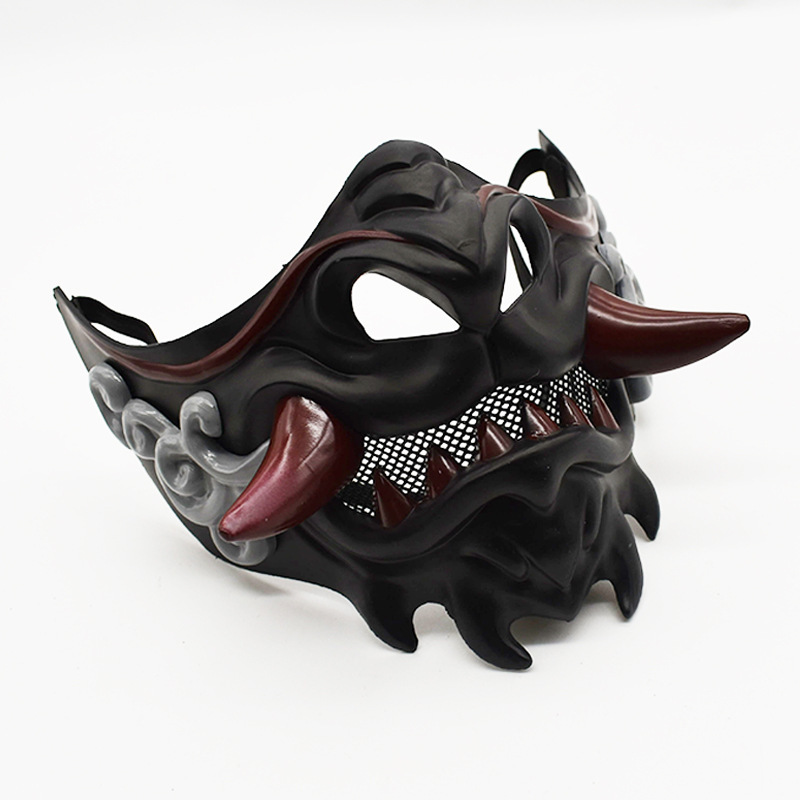 Red Banano Wolf Tooth Demon Black Knight Mask, Clothing and Accessories Masks