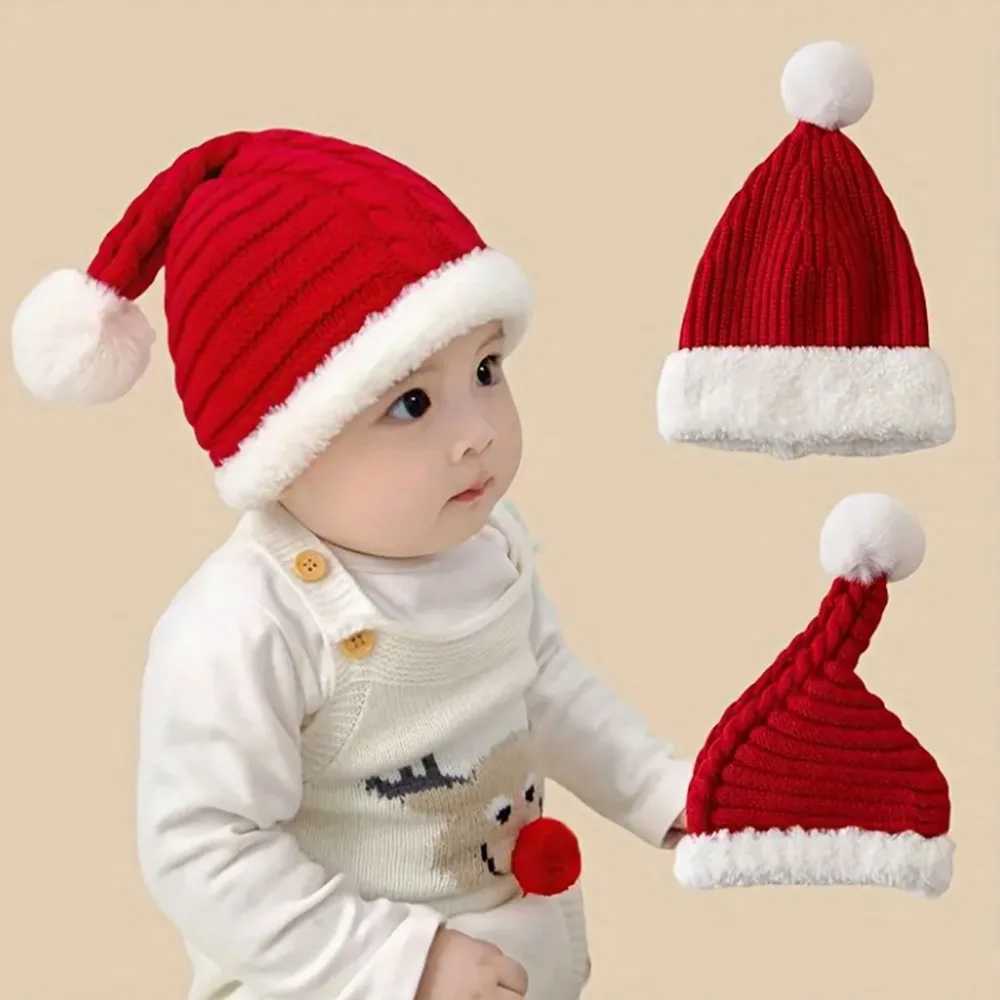 Red Christmas Hat for Babies Suitable for Boys And Girls Knitted And Designed to Protect The Ears Perfect for Christmas Party Z251029