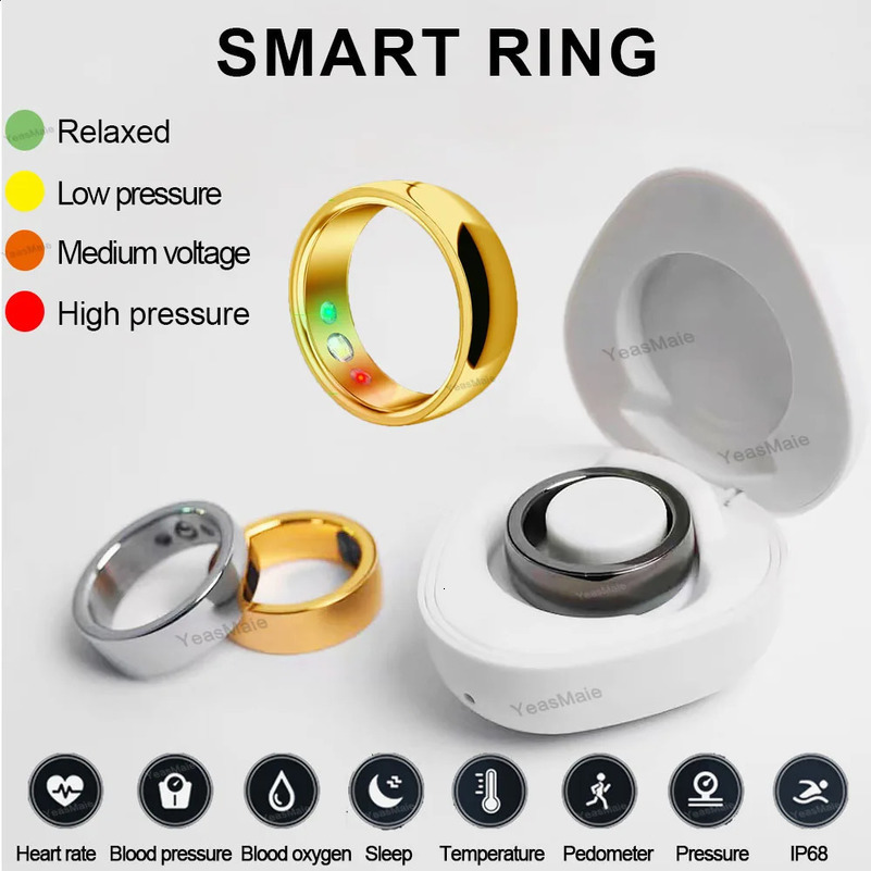 Couple Rings Smart Ring Temperature Heart Rate Oximetry Blood Pressure Measurement Sleep Monitor Calories Step Count Women Gifts 240730