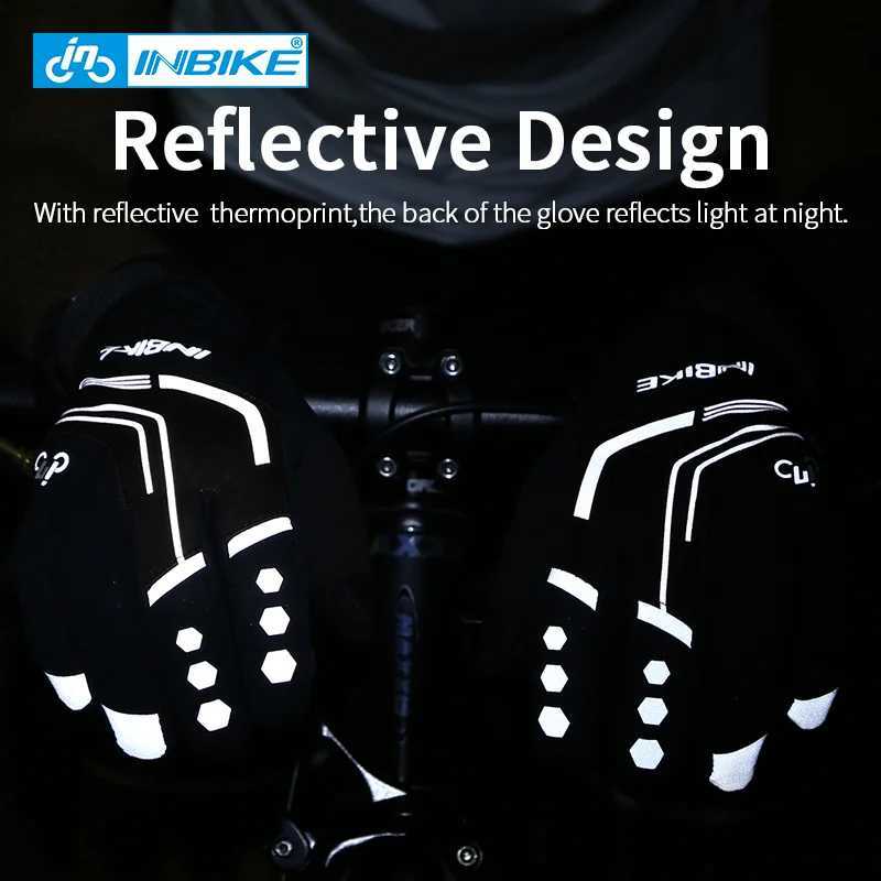 INBIKE Winter Cycling Gloves Full Finger Thermal Mens Bicycle Gloves Warm Cotton Waterproof Bike Gloves for Motorcycle Cycling J250922