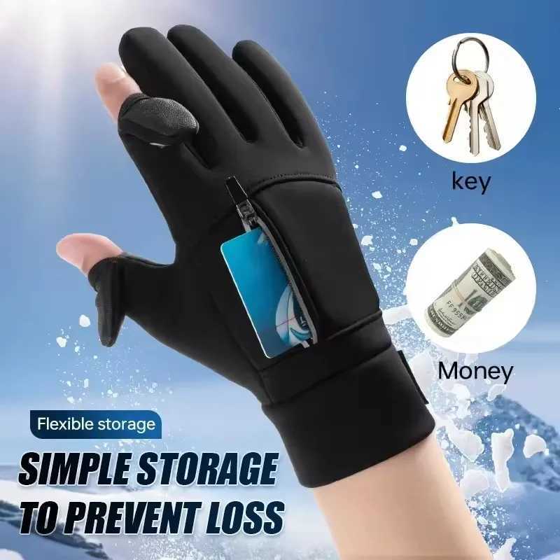 Autumn Winter Warm Ski Gloves Outdoor Windproof Waterproof Coldproof Gloves Mens Driving Cycling Fishing Ski Gloves J250922