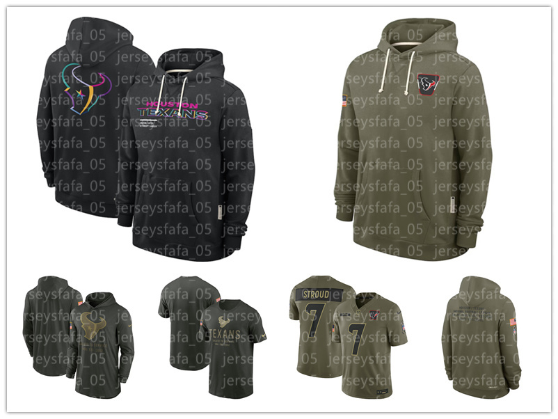 Men Texans jersey C.J. Stroud 2025 Salute to Service Sideline Standard Issue Hoodie - Olive