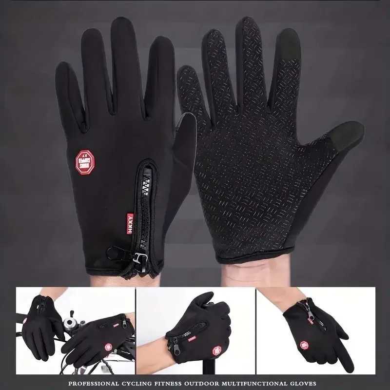 Men Windproof Thermal Gloves Cycling Touchscreen Anti Slip Warmth Riding Gloves for Motorcycle Outdoor Sports Skiing Hiking J250922