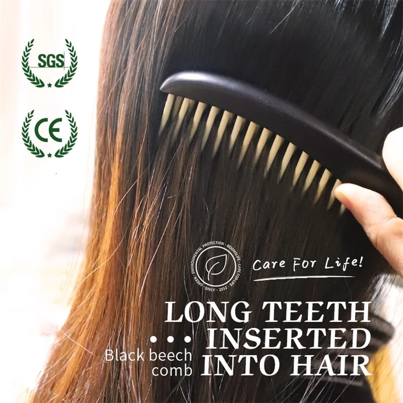 Wide Tooth Hair Comb Black Custom Wood Comb for Styling Detangling Hair Brush Women Head Acupuncture Point Massage Brush 240523