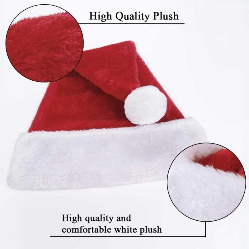 Adult Kids Plush Christmas Hat Classic Holiday Felt Cap for Adults and Children Festive Winter Accessory Z251029