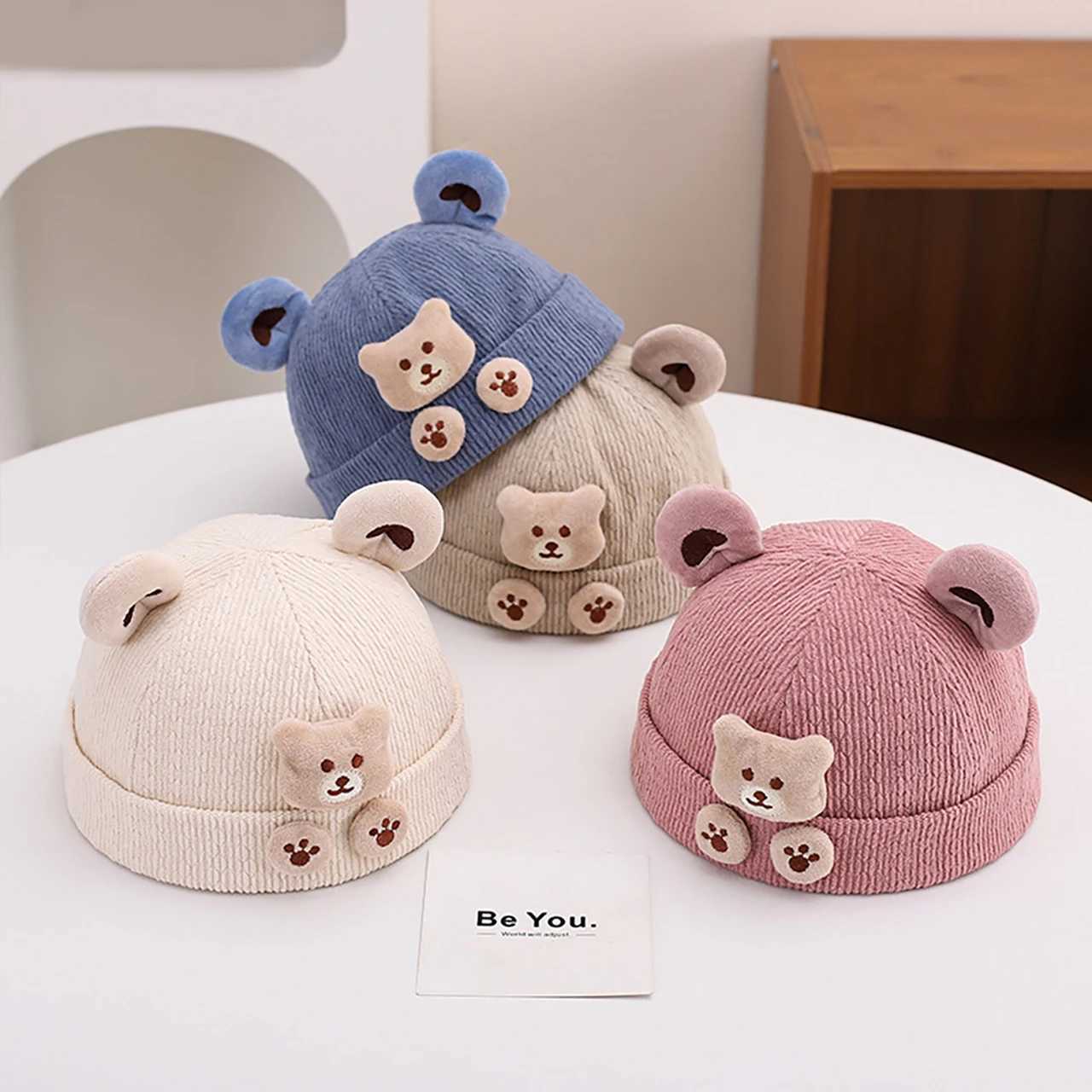 Baby Knitted Landlord Hat Cute Cartoon Children Beanies Winter Warm Dome Brimless Hats 1036Month Toddler Dome Melon Cap Bonnet Z251029