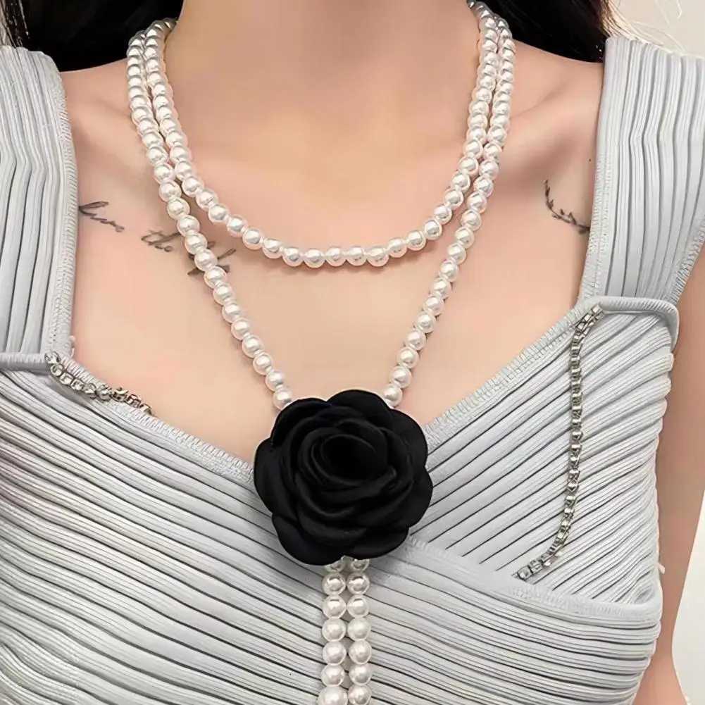 Fashion Women Waist Chain Elegany Camellia Decor Faux Pearl Belt Floral Design Single Layer Adjustable Waist Belt Outfit Accessories1 D250923