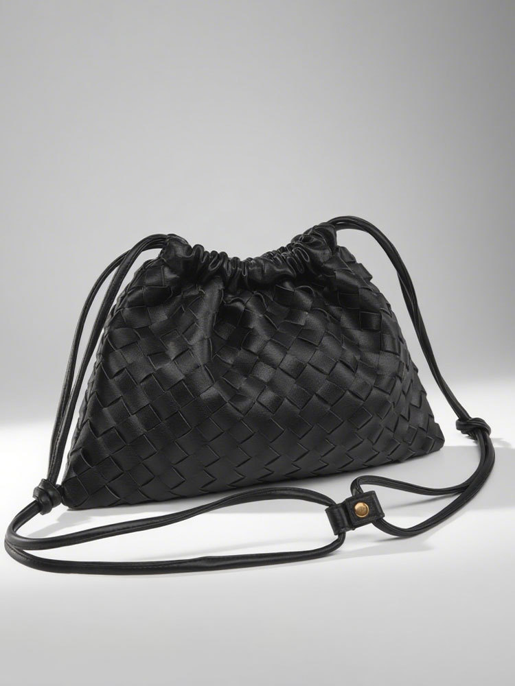 2025 New lucky bag shoulder bag hand-woven bag bag drawstring wrinkled cloud bag fashion trend vintage crossbody bag