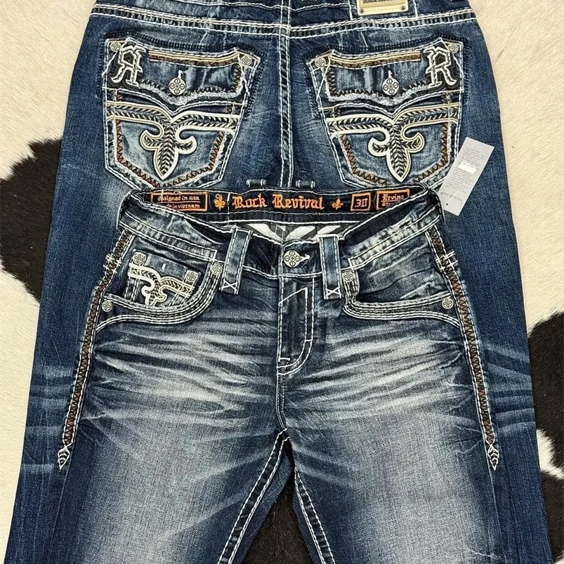 Y2K Women American Hip Hop Retro Embroidery Loose Jeans High Waist Wide Leg Washed Street Casual Pants Z260313