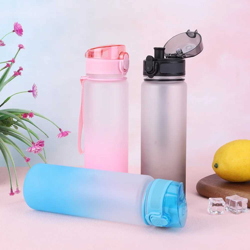 5001000ML Water Bottle Sport Frosted Water Bottle Outdoor Leak Proof Portable Drinking Cup with Handle for Outdoor Gym Sports J250923