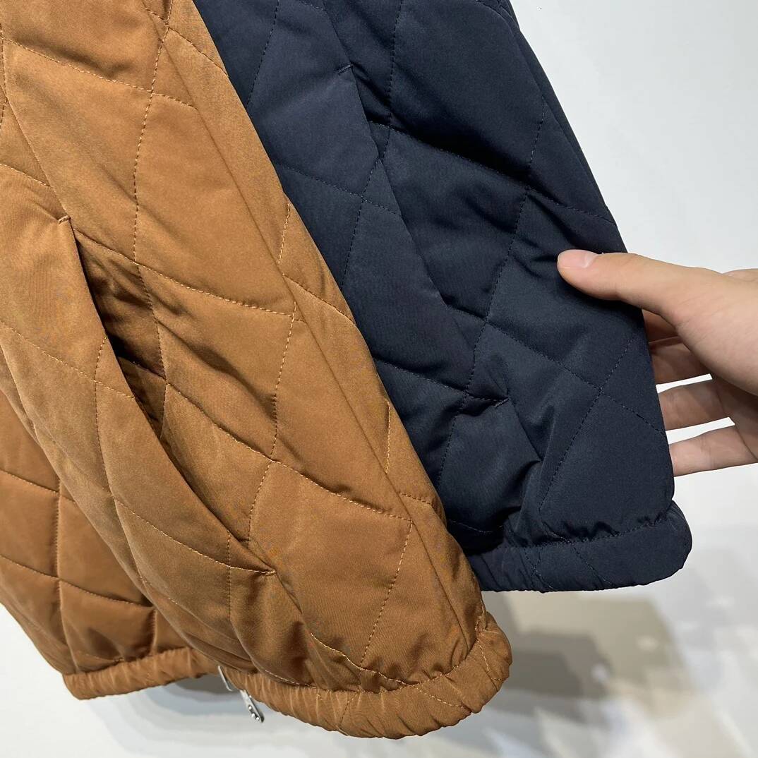 LP 25Aw Padded Cotton Double-Sided Stand-Up Collar Rhombus Sleeveless Jacket Vest