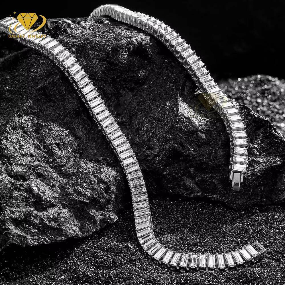 Wholesale Solitaire Baguette Pass Diamond Tester Iced Out Certified Moissanite Jewelry Tennis Chain Bracelet Necklace
