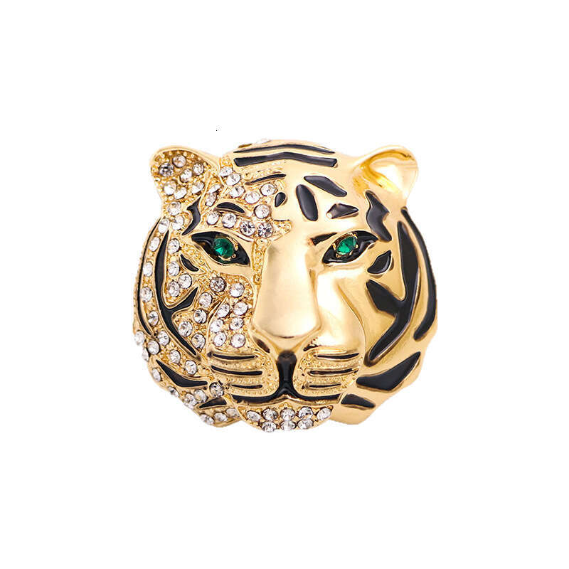 Alloy Fixed Tiger Head Men's Suit Jacket Accessory Lapel Pin Brooch High-End Men
