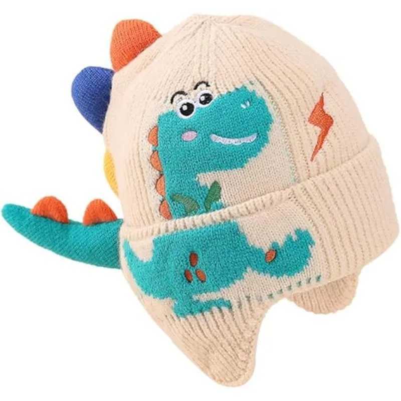 Boys and Girls Dinosaur Autumn and Winter Knitted Hat Baby Toddler Thick Scarf Earmuffs Christmas Halloween Birthday Gift Z251029