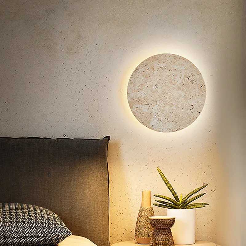 Natural Yellow Cave Stone Led Sconce Lamp Nordic Minimalist Wabi Sabi Home Decoration Living Room Bedside Corridor Wall Lights C251124