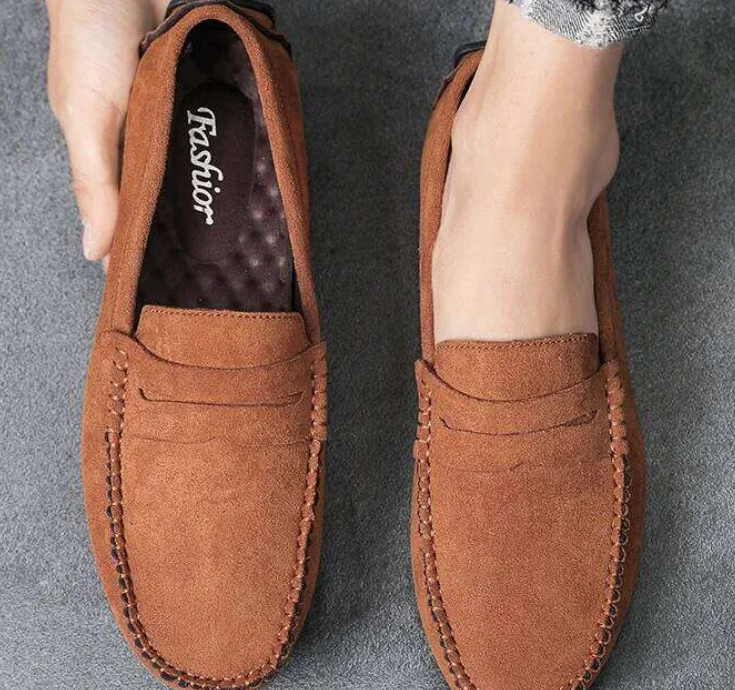 2025 Fashion Suede Men Casual Breathable Leather Mens Loafers Slip On Male Driving Brand Comfortable Boat Shoes