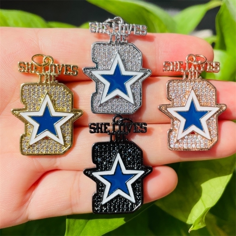 Charms 5pcs Micro Pave She Loves The D Words Charms for Women Bracelets Necklace Making Gold-Plated Pendant Jewelry Accessory Wholesale 230907