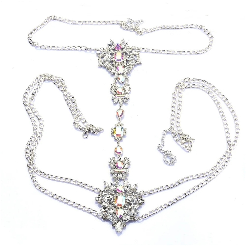 Fashion Clear Crystal Rhinestone Waist Chains Body Chain Necklace Women Jewelry Sexy Belly Chains Woman Waistband 241224