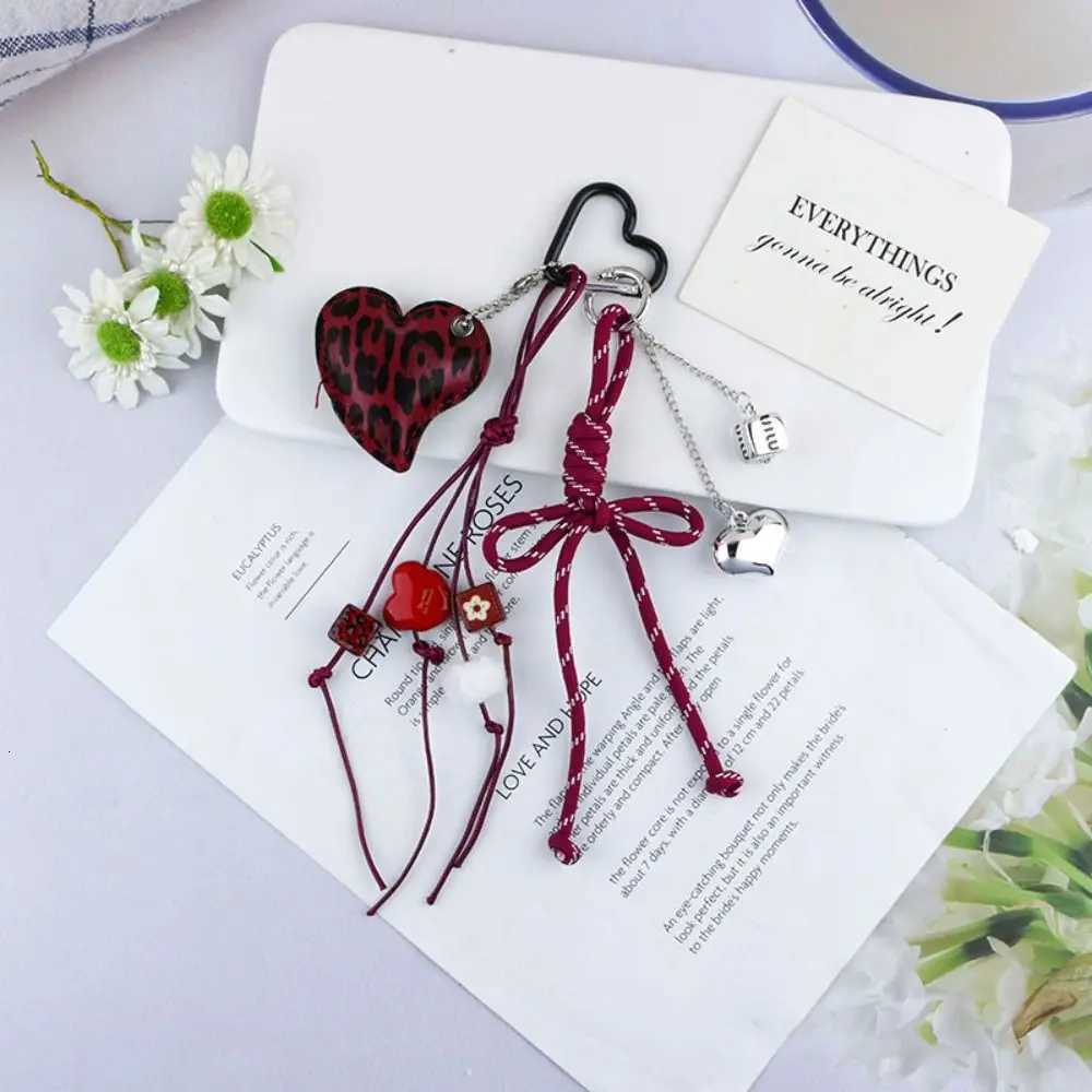 Creative Heart Purse Hanging Pendants Bow Hanmade Rope Keychain Bag Pendants D250923