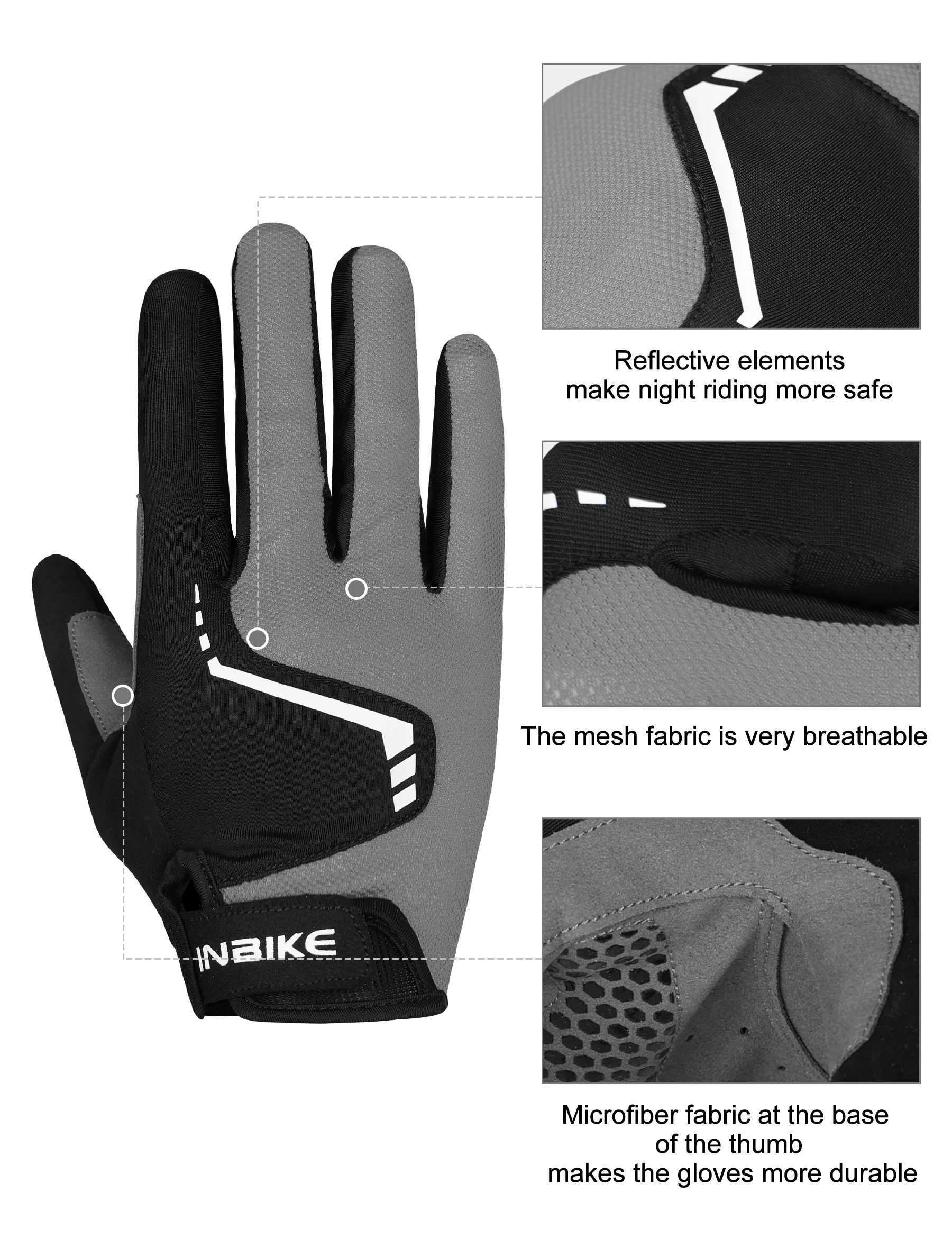 INBIKE Spring Autumn Cycling Gloves for Men Women Full Finger MTB Bike Gloves Mountain Road Bicycle Gloves Windproof Touchscreen J250922