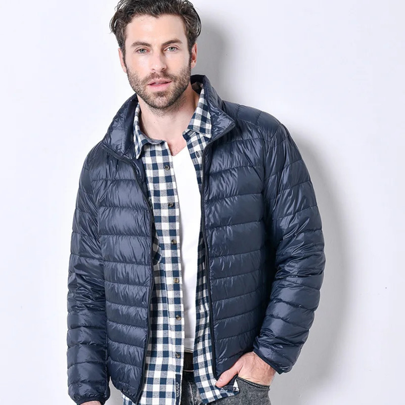 FGKKS autumn lightweight thin duck down jacket mens high-quality white casual ultra light mens feather jacket 241031