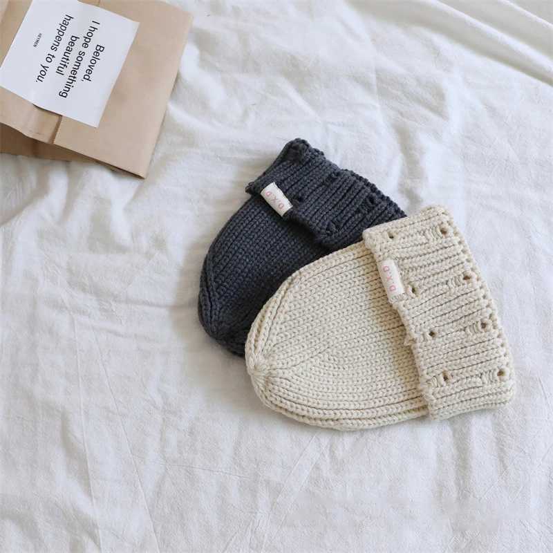 Childrens Hat Autumn Winter Solid Color Knitted Pullover Warm Bonnet Ear Protection Boys And Girls Headgear Kids Fashion Hats Z251029
