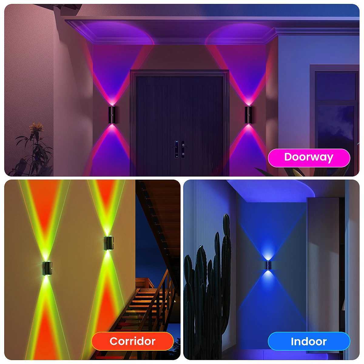 LED Motion Sensor Light 8 Lighting Effects UpDown Lighting Design Rechargeable Cordless Wall Lamps for Indoor Bedroom Hallway C251124