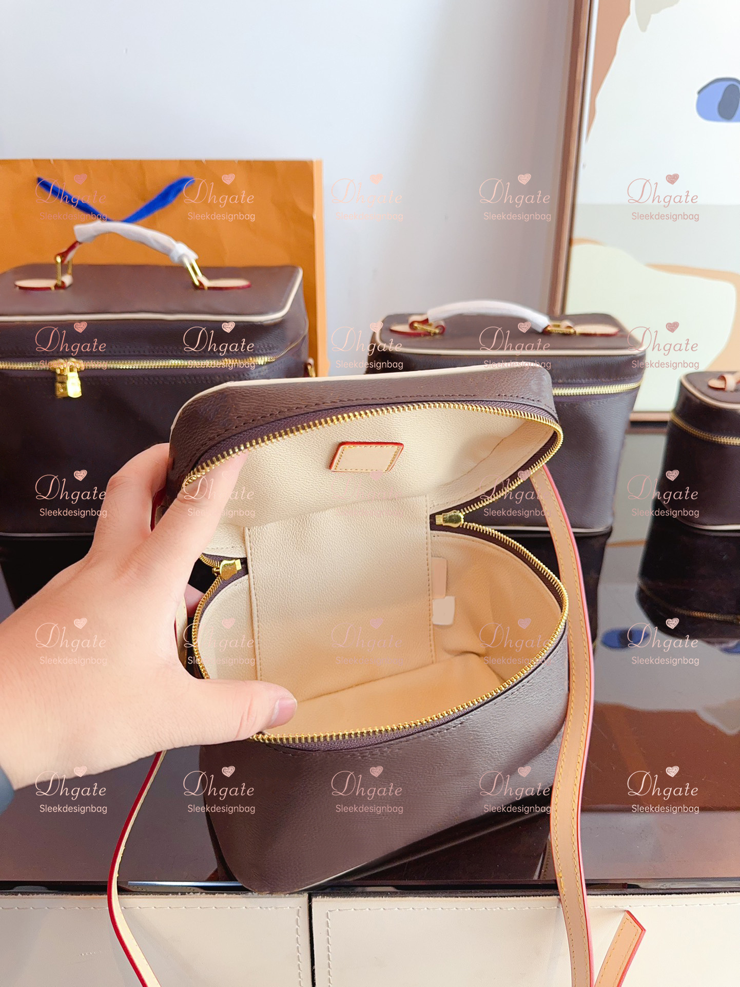 Designer Vanity Bag Women Leather Nice Mini Cosmetic Cases Totes toiletry Luxury Shoulder Bags Crossbody Handbag large makeup bag Top Quality Purses