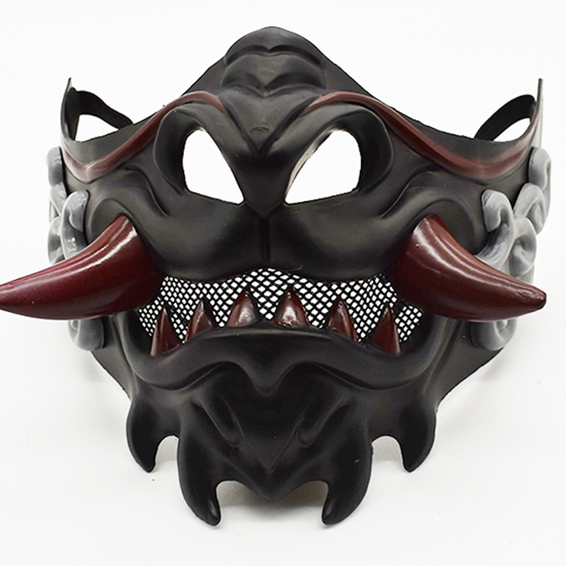Red Banano Wolf Tooth Demon Black Knight Mask, Clothing and Accessories Masks