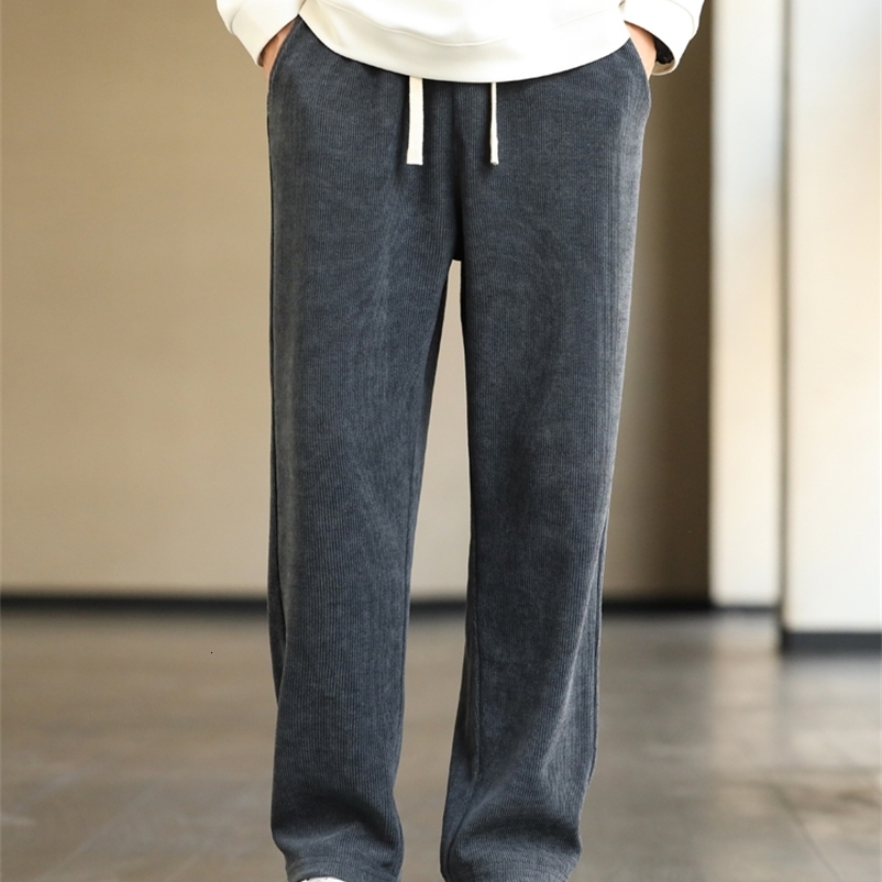 Men's Pants Fall/Winter Sweatpants Wide Leg Straight Baggy Casual Streetwear Solid Loose Track Trousers Plus Size 8XL 221116