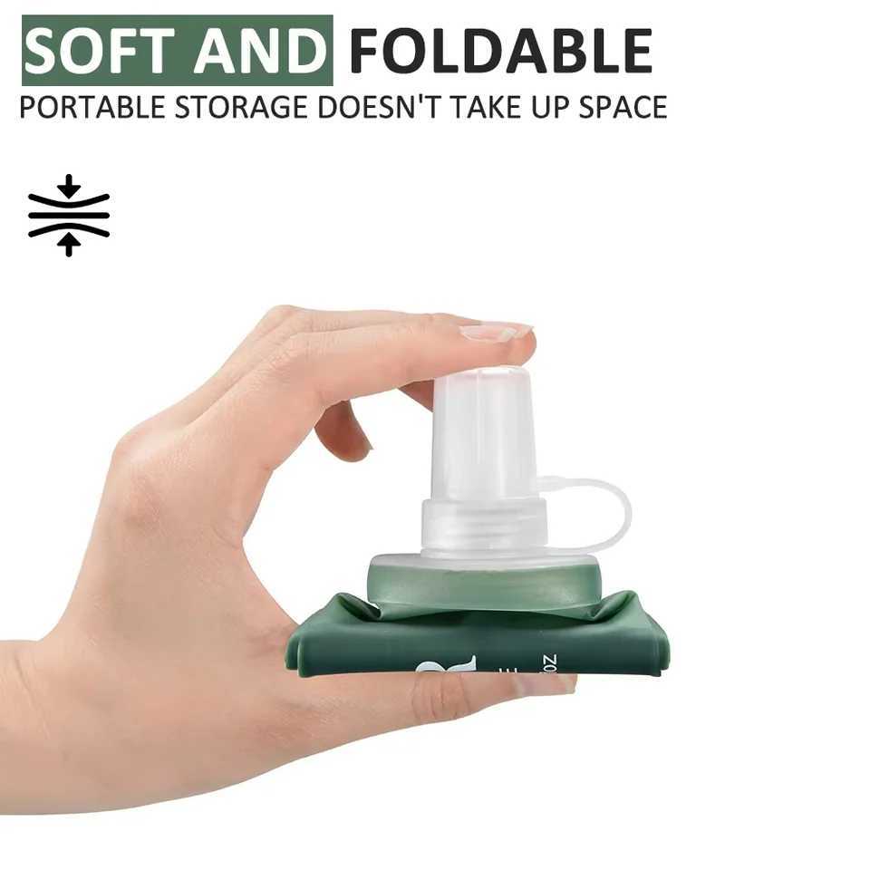 1PC 150ml250ml500ml Outdoor Collapsible Silicone Bite Size Water Bottle Running Camping Hiking Travel Convenient Water Bottle J250923