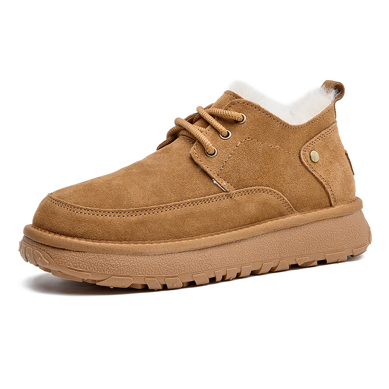 CE designer shoes Free shipping oxhide affordable luxury Winter anti slip snow boots with thick plush cotton shoes
