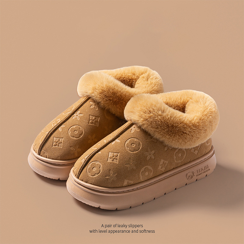 Designer shoes free shipping High quality home couple suede indoor anti slip home warm cotton mop for winter black grey khaki coffee