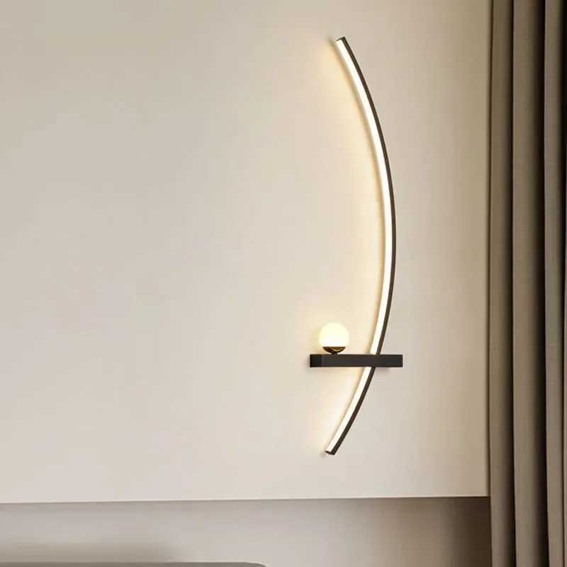 Modern LED Wall Lamps Minimalist Stripes Wall Sconce Decorative for Bedroom Bedside Home Living Room Background Lighting Luster C251124