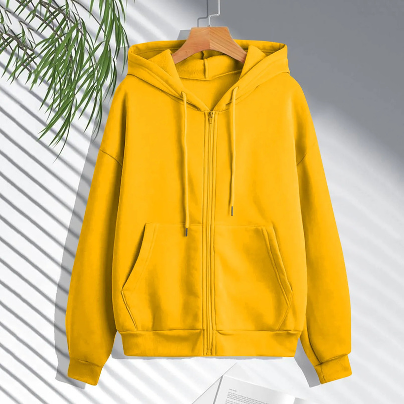 Autumn Women Sweatshirt Hoodies Spring Fashion Casual Cardigan Drawstring Sweatshirts Korean Style Solid Zip Up Hoodies 250113