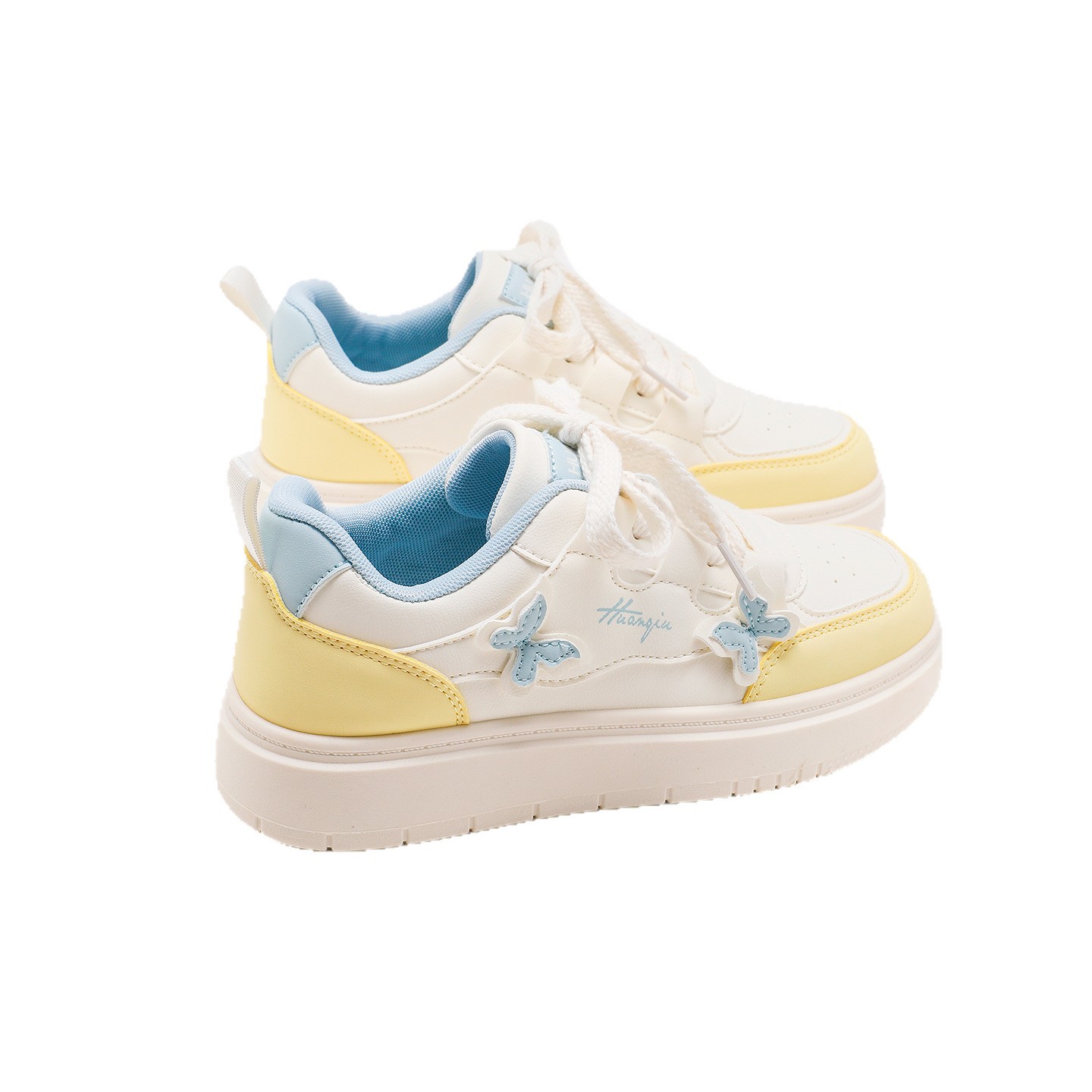 HUAN QIU Free shipping Designer Casual Shoes Thick soled height increasing board shoes women versatile casual white shoes fashion outdoor luxurious