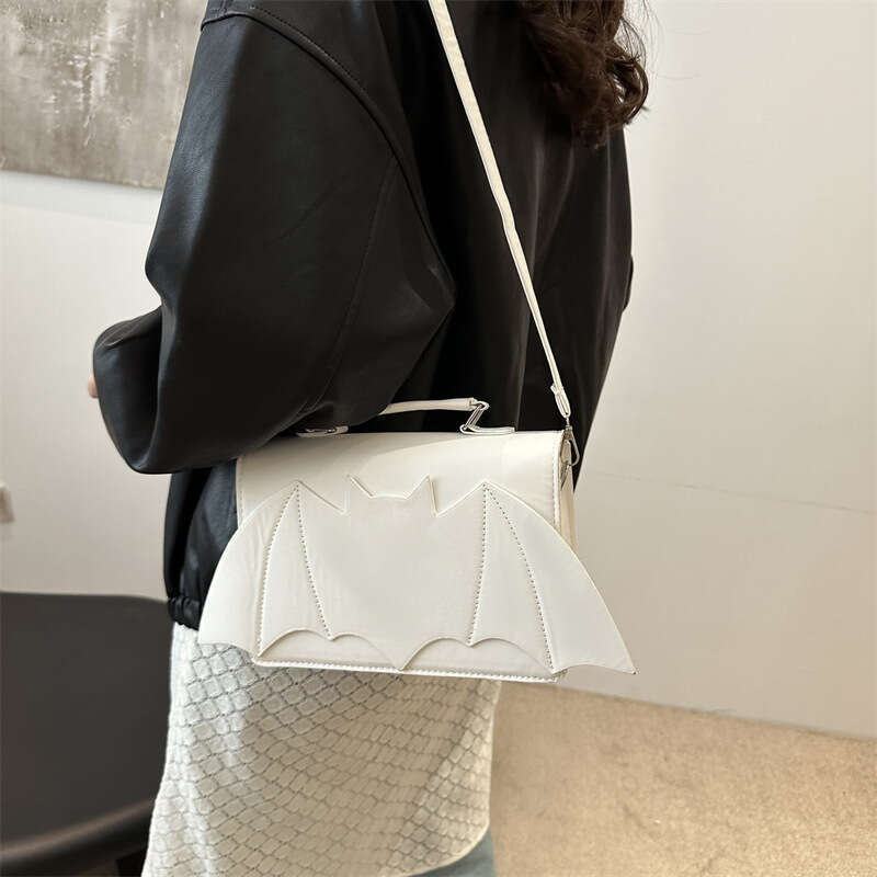 Handheld for Women New Halloween Single Shoulder Personality Bat Quirky Trendy Crossbody Small Square Bag