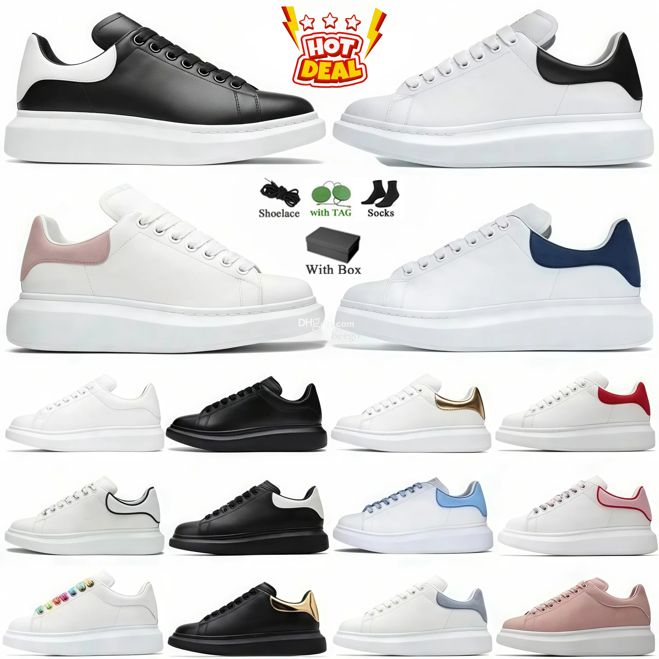 With Box Luxury Sneaker mens casual shoes platform shoe Black Worker Blue Velvet Shock Pink white black reflective rainbow glitter silver Sequin men women sneakers