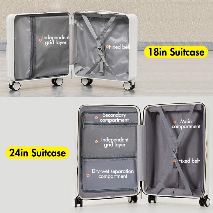 New Arrival Stylish Thickened Travel Suitcase with Front Opening - Lightweight and Waterproof Net Red Trolley Case