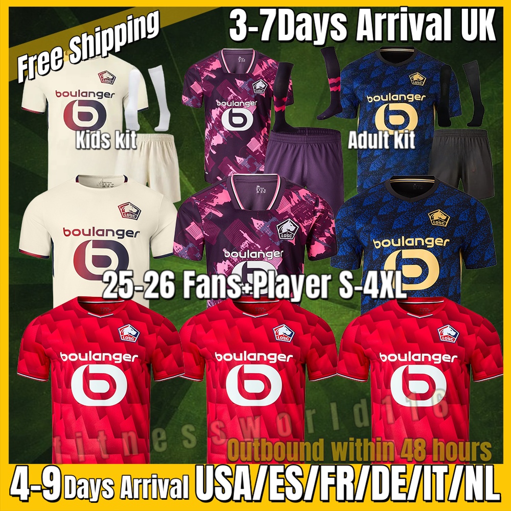 xxxl 4xl 25 26 Lille soccer jerseys JDAVID LOSC Angel ZHEGROVA Football Shirt 80TH Lille anniversary HARALDSSON ANGEL DIAKITE YAZICI Fourth Maillot Men Kids Kit S-4XL