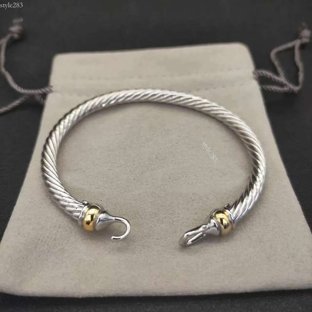 davidlys yurmanly bracelet Silver Twisted Cuff Bangle Davidlys Bracelet Fashionable Cable Wire Design For Women Men Popular Fashionable Davidlys Bracelet ad2