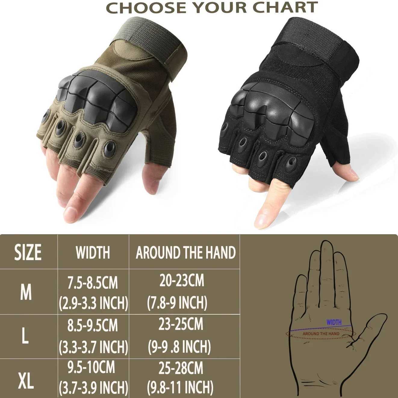 1 Pair Tactical Fingerless Half Finger Motorcycle Motocross Nonslip Guantes Moto Outdoor Sport Motorbiker Racing Gloves J250922