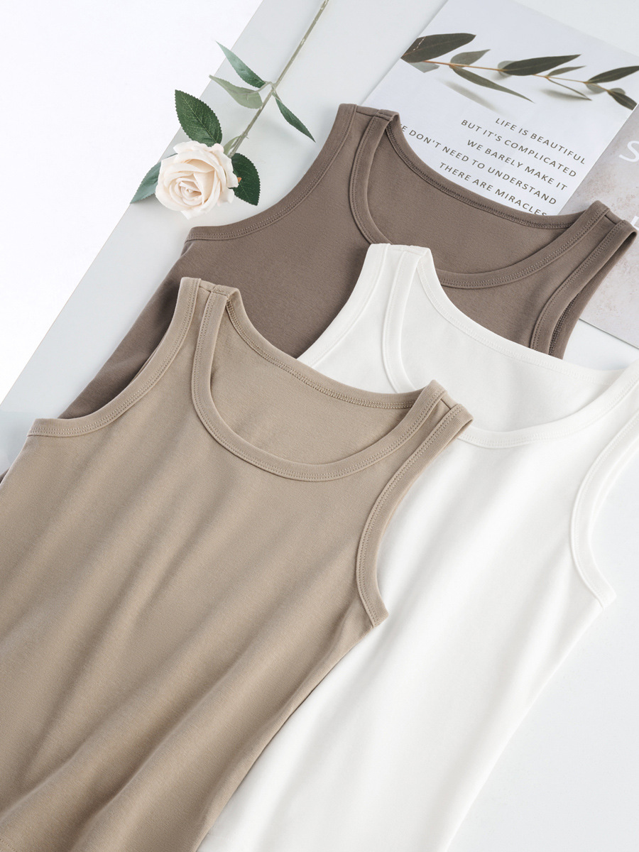 Women's Premium Tank Top - Spandex High Elasticity, sexy Style, Crew Neck Sleeveless Top Showing Collarbones-1037T